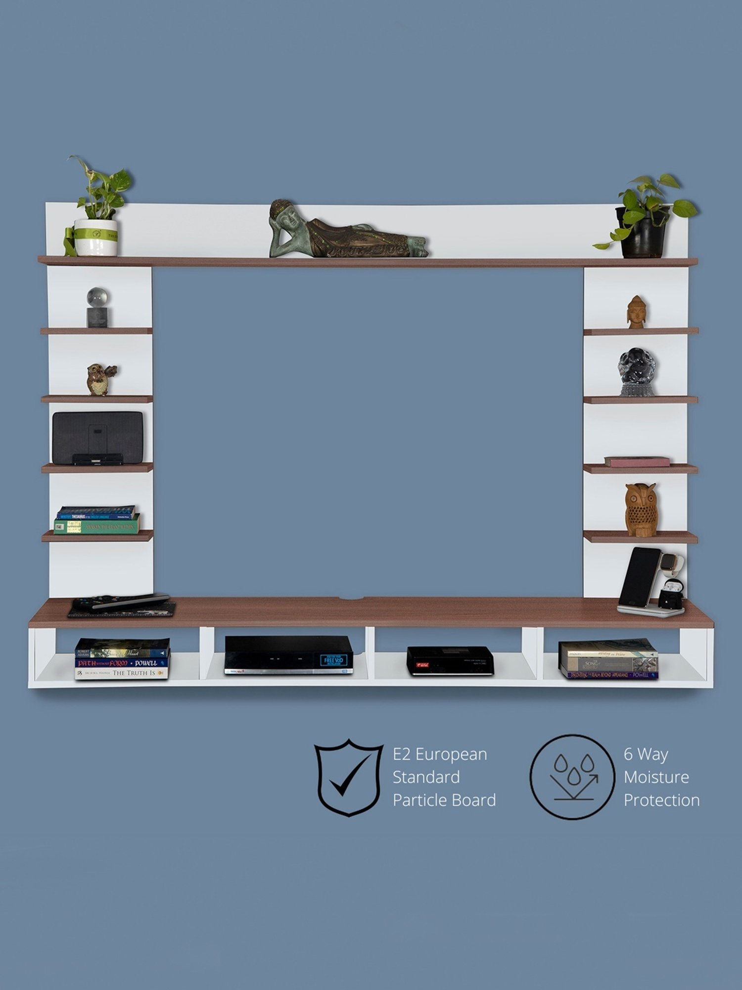 Delite Kom Flex Flowery Wenge & Acacia Dark Engineered Wood TV Entertainment Unit