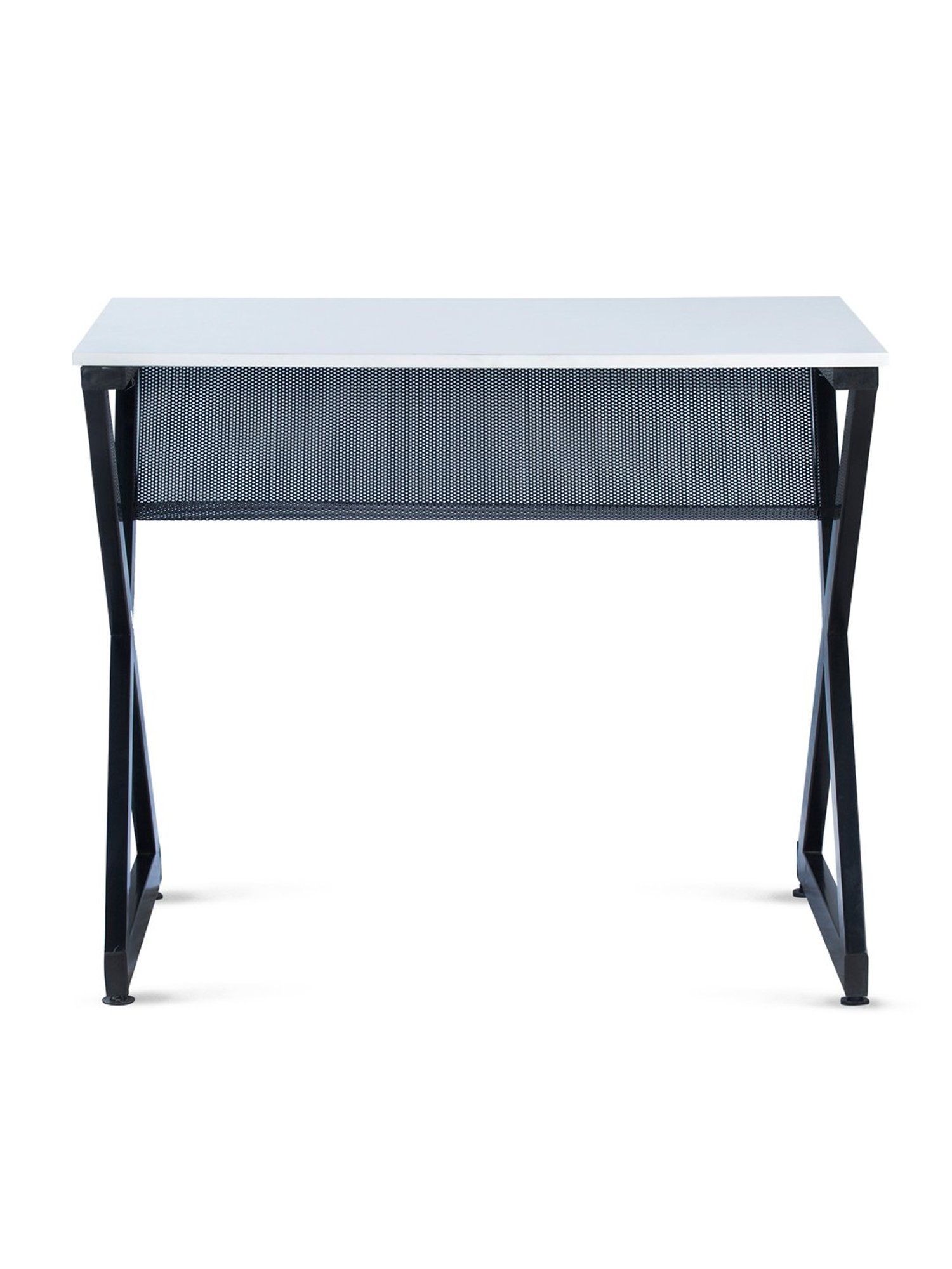 Delite Kom XOXO Frosty White & Black Engineered Wood Study Table