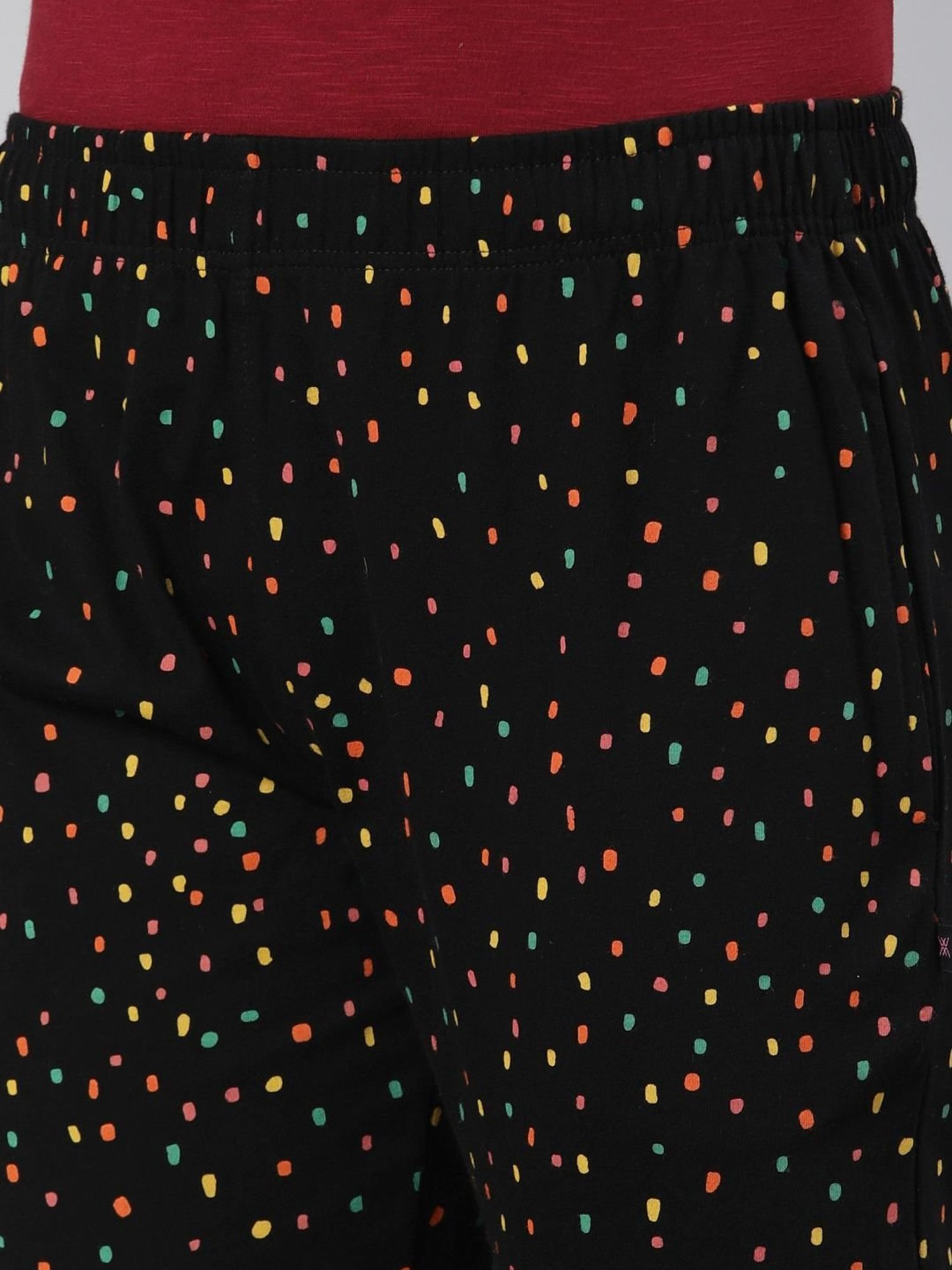 Dixcy Slimz Black Cotton Printed Capris