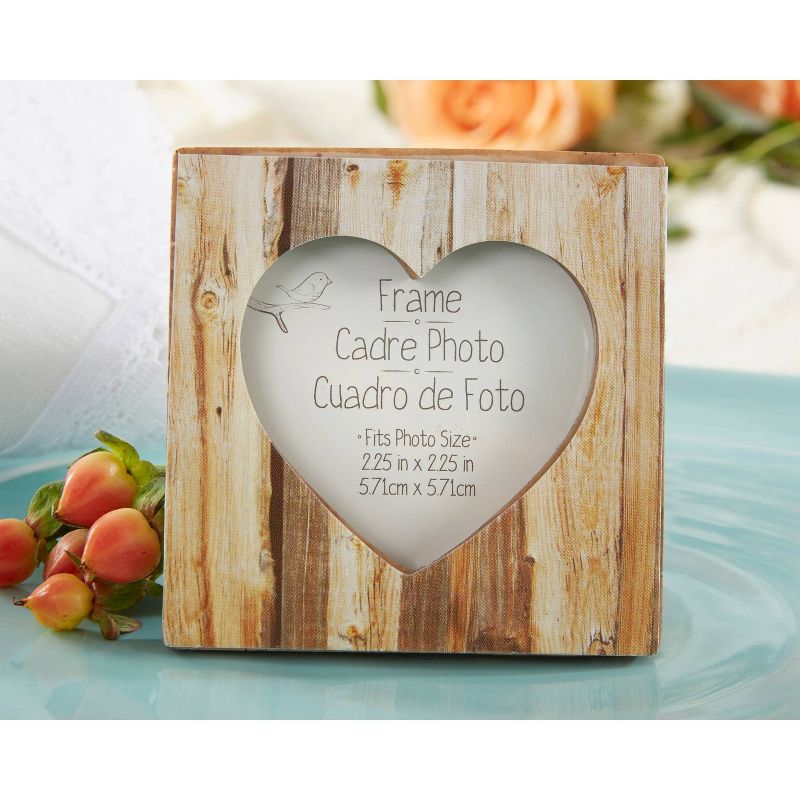 12ct "Rustic Romance" Faux-Wood Heart Place Card Holder/Photo Frame