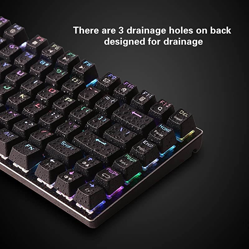 EYooso Z88 RGB 60 Mechanical Gaming Keyboard Red Switch LED Backlit Water Resistant Compact 81 Keys AntiGhosting for Mac PC Black