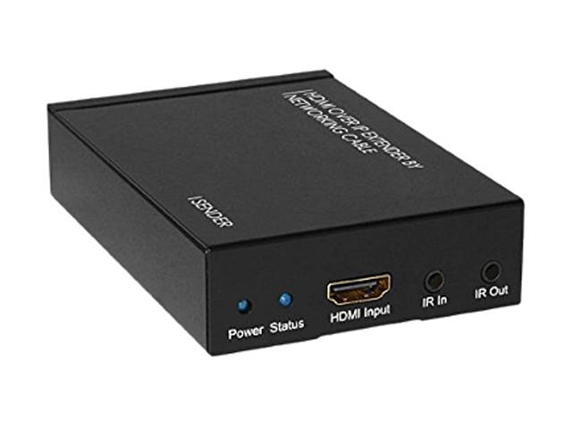XtremPro 61023 HDMI Extender Receiver and Transmitter Over TCP/IP Extender Single Cat5e/6 Cable By Networking Cable, Full 1080P Up To 394Ft (120 Meters) - Black