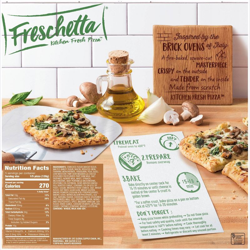 Freschetta Brick Oven Roasted Mushroom & Spinach Frozen Pizza - 22.52oz
