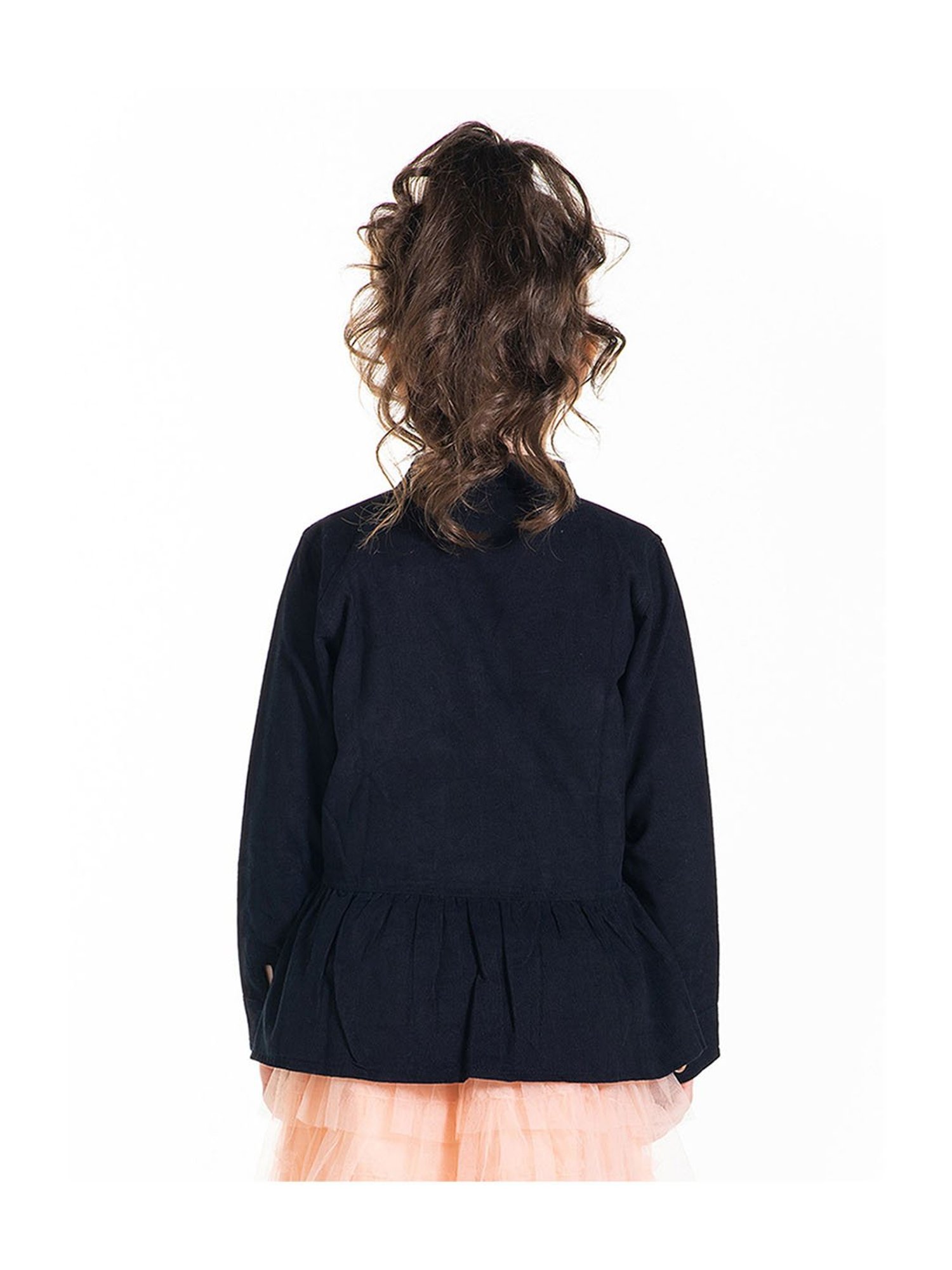 Elle Kids Black Self Pattern Jacket