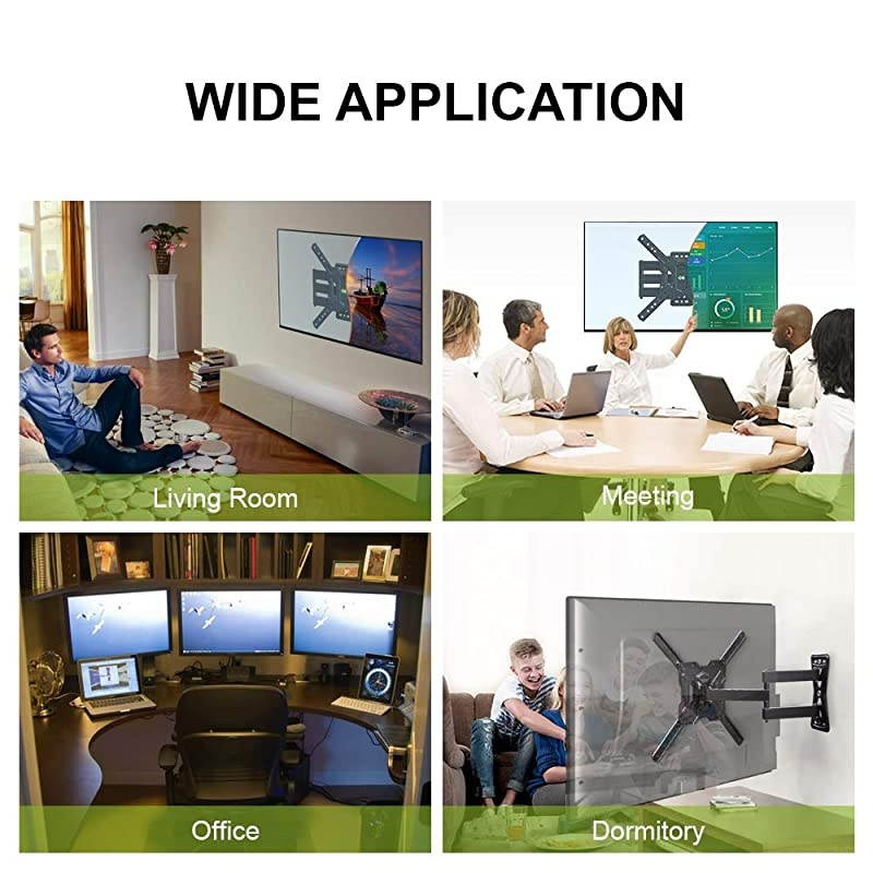 Full Motion Swivel Articulating Tilt TV Wall Mount Bracket for 26-55" LED, OLED and 4K TVs, TV Mount Fit for 32, 40, 50 TV with VESA Up to 400x400mm-Weight Capacity Up to 60lbs