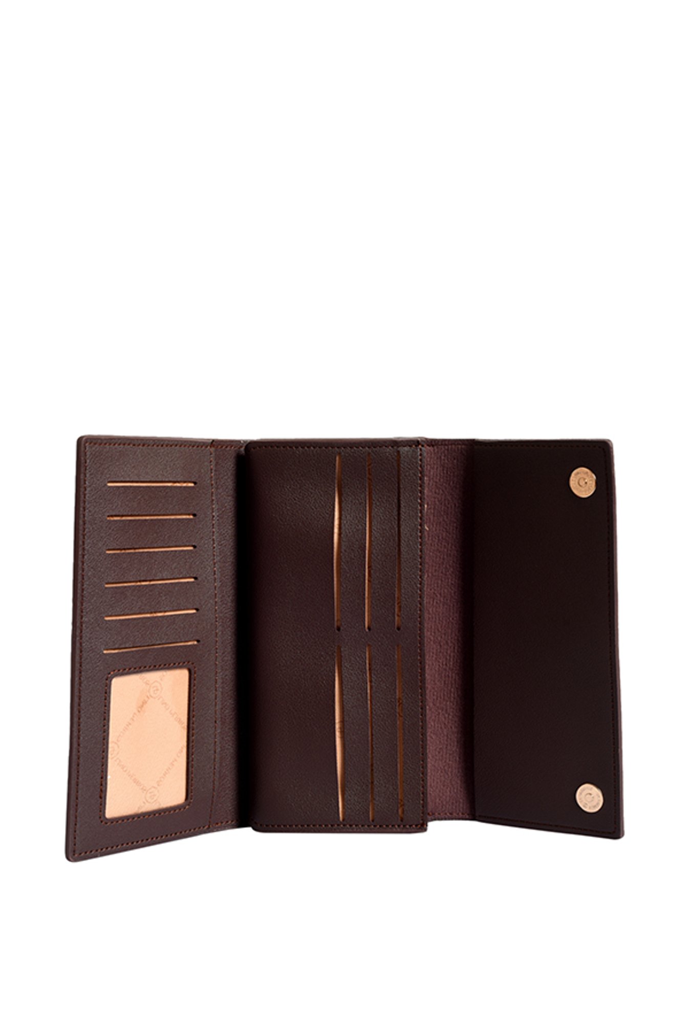 Lino Perros Brown Solid Tri-Fold Wallet