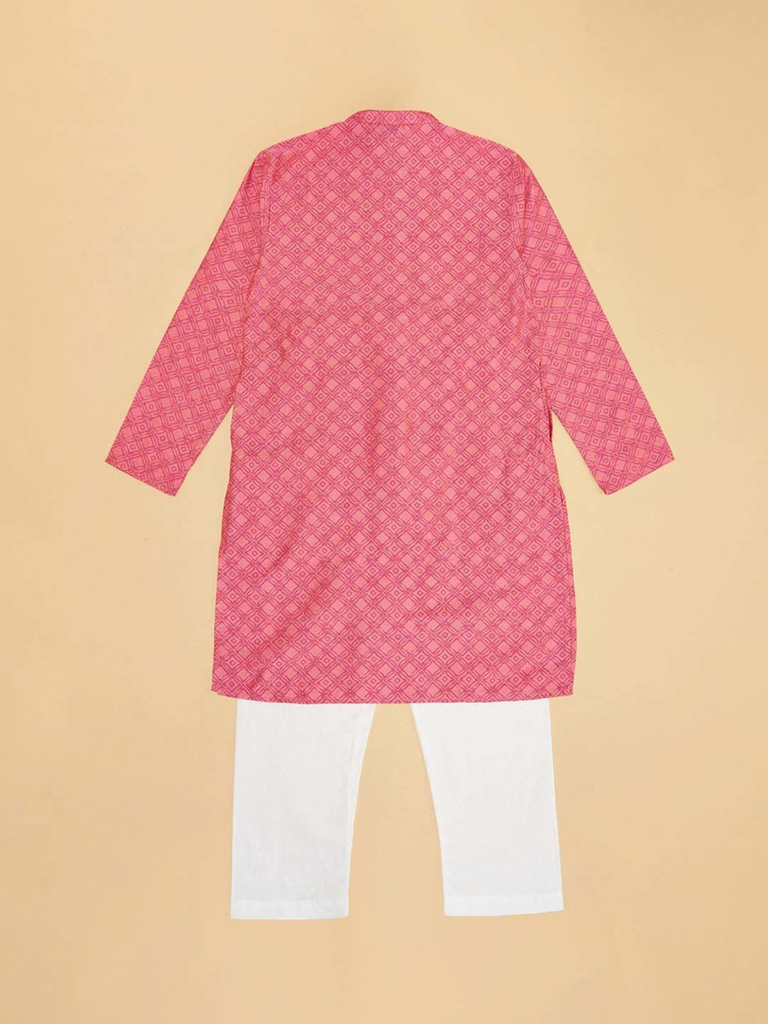 Indus Route by Pantaloons Boys Coral Printed Full Sleeves Kurta Sets