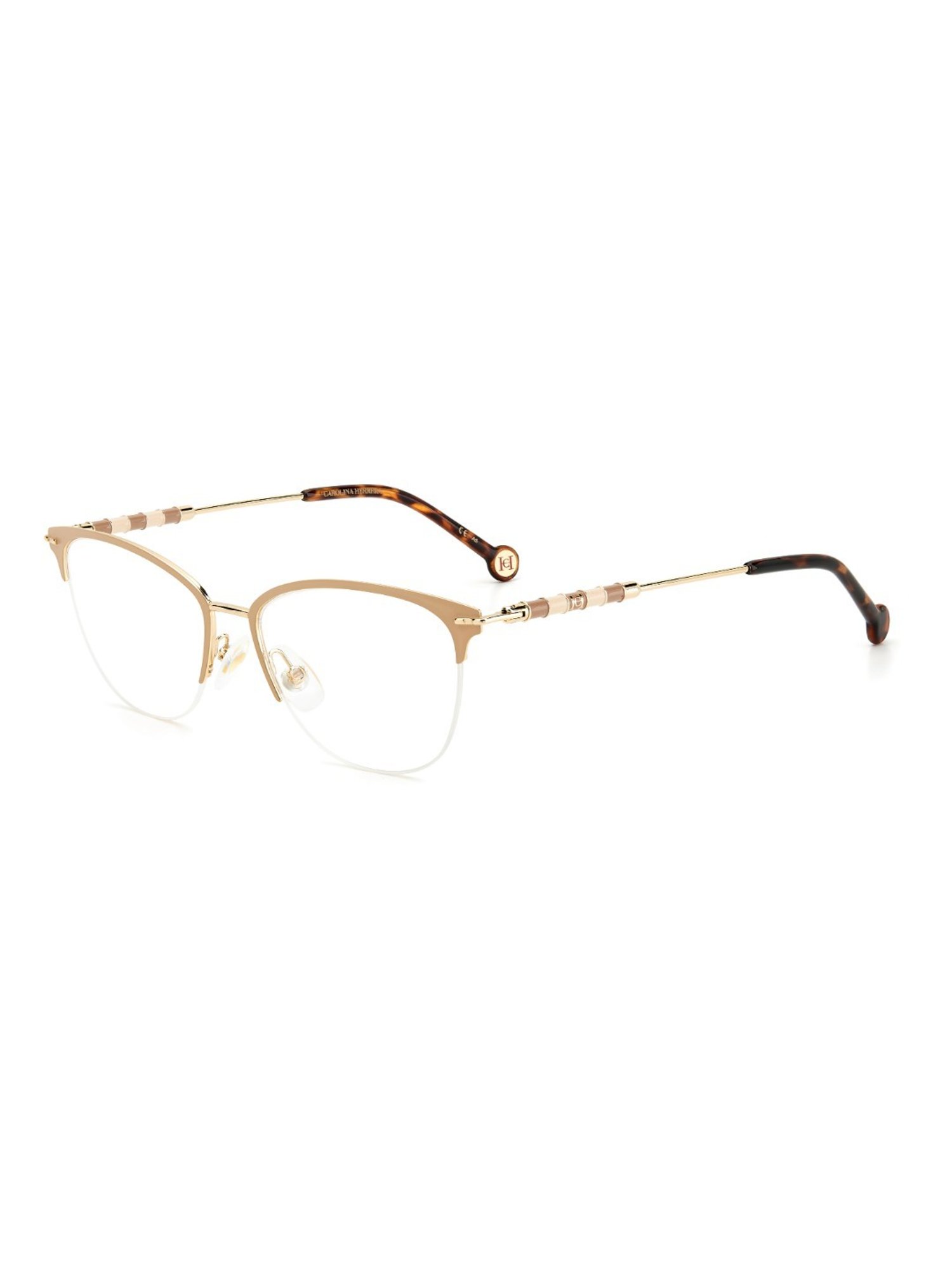 Carolina Herrera Gold Rimless Round Eye Frame For Women