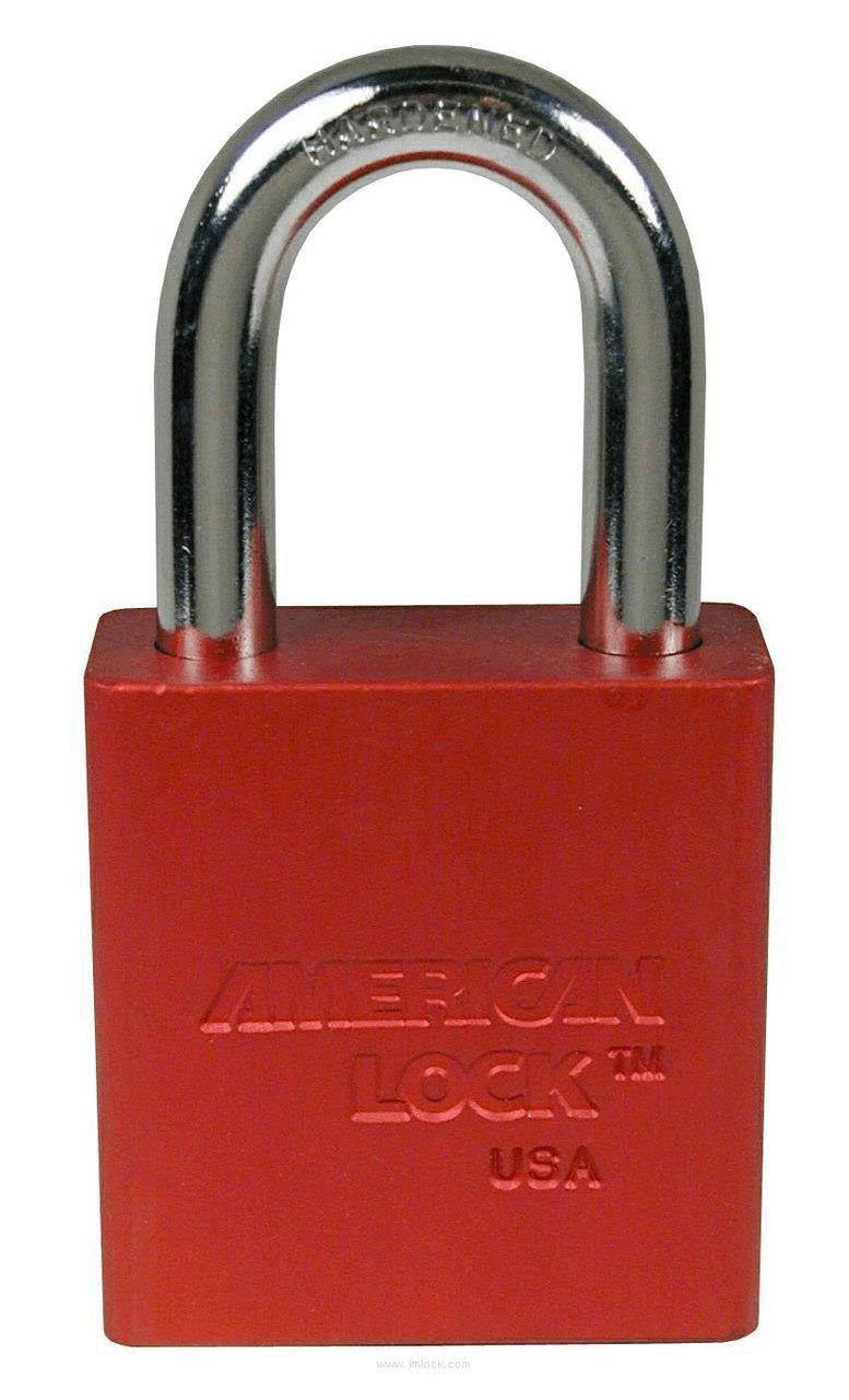 Lockout Padlock, Aluminum, Red, 2 Keys