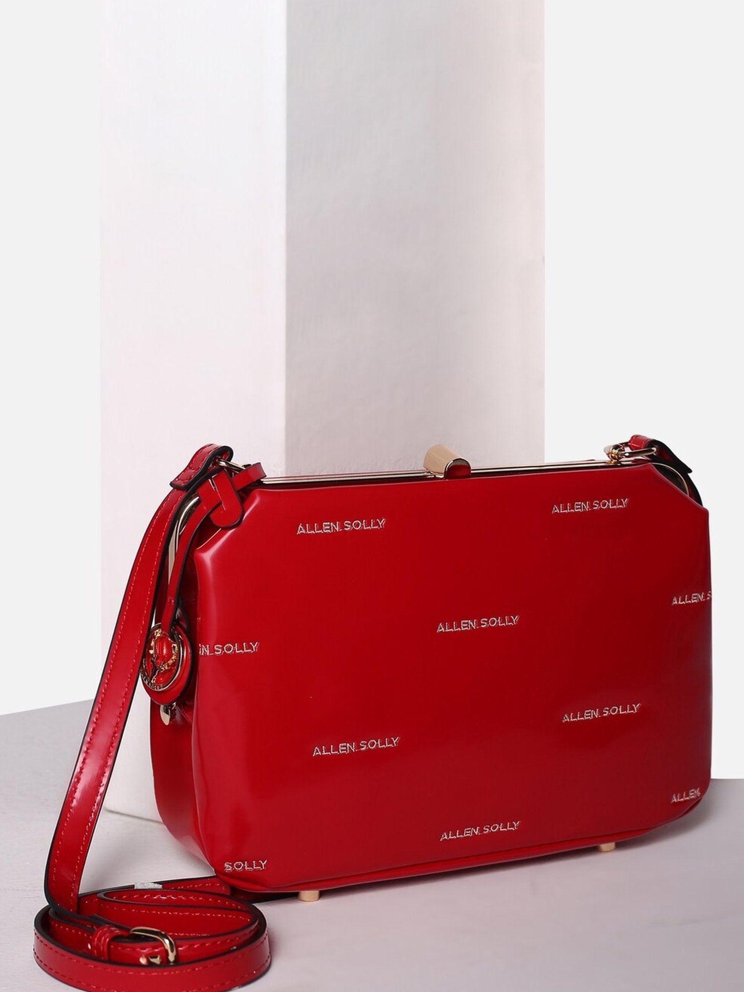 Allen Solly Red Printed Medium Sling Handbag