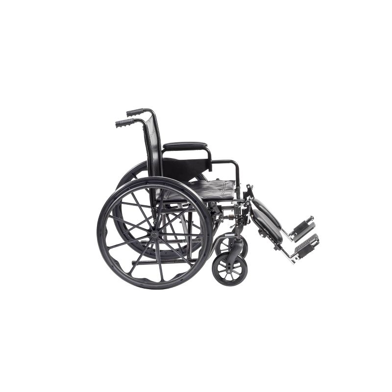 Drive Medical Silver Sport 2 Wheelchair, Detachable Desk Arms, Elevating Leg Rests, 20" Seat
