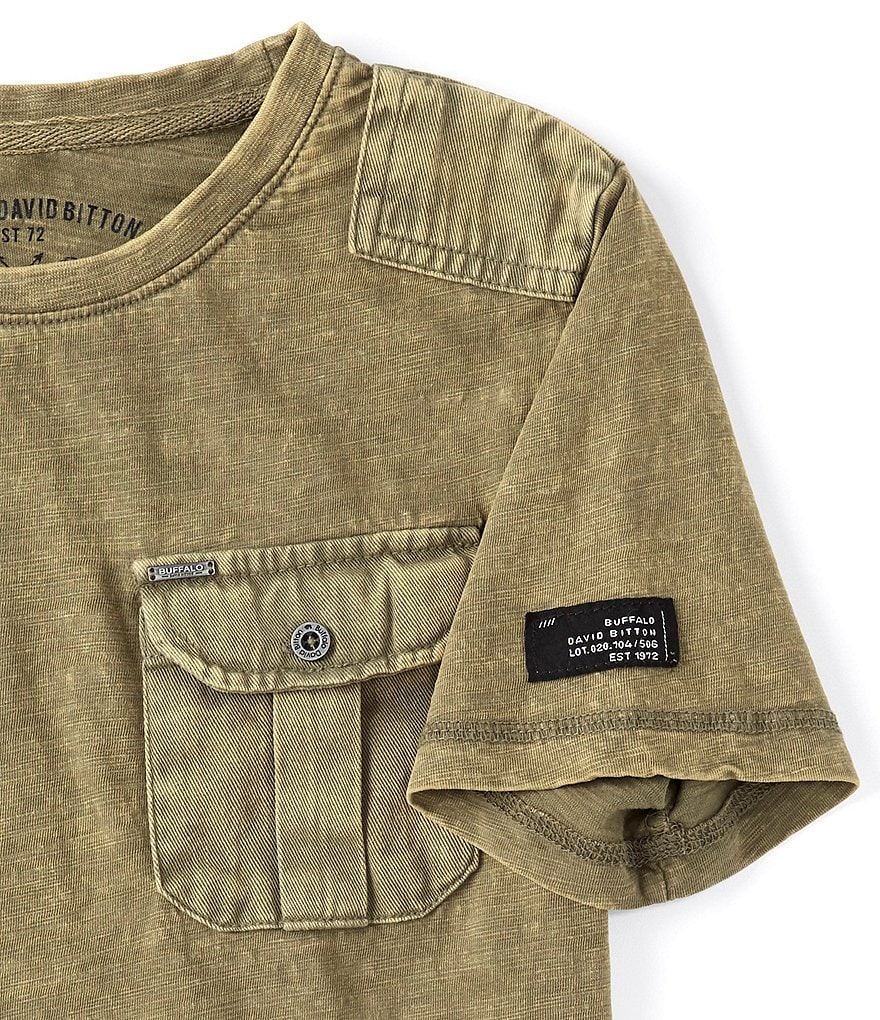 Buffalo David Bitton Big Boys 8-20 Short-Sleeve Mix Media Pocket Tee