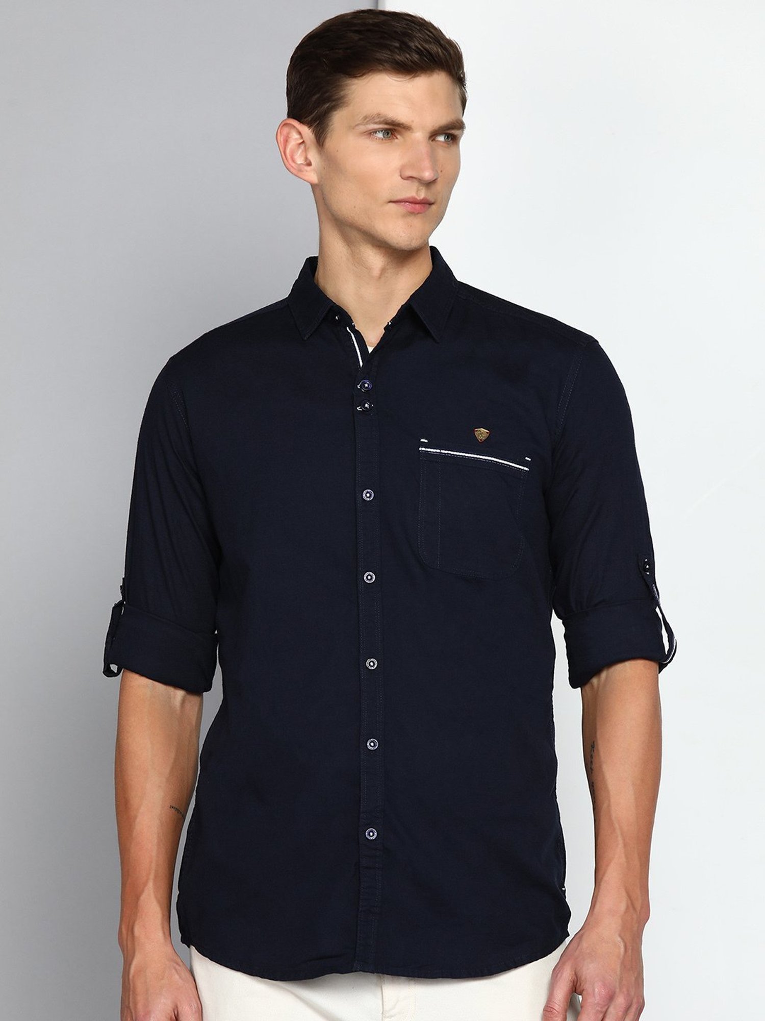 Kuons Avenue Dark Navy Slim Fit Shirt
