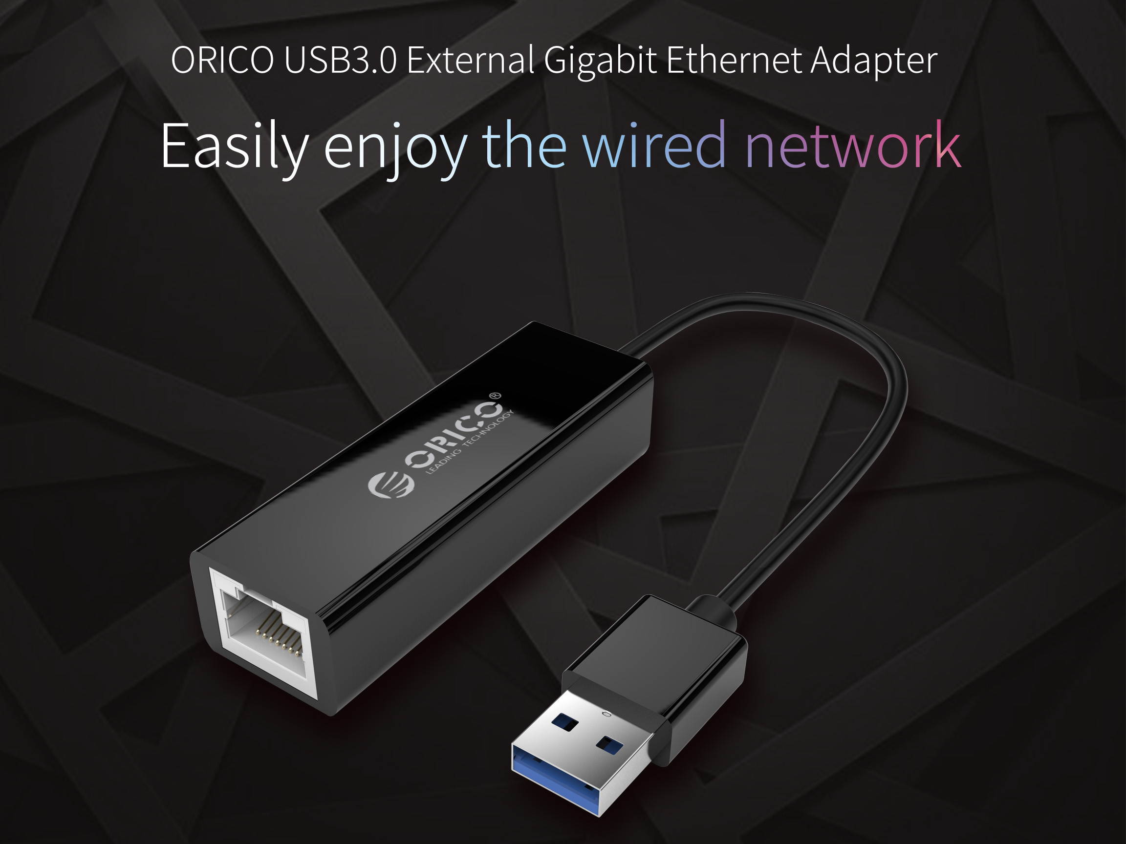 ORICO USB 3.0 Gigabit Ethernet Network Adapter Add Gigabit Ethernet Nnetwork Connectivity Through a USB 3.0 port,USB 3.0 Gigabit Adapter USB 3.0 Network Adapter -Black(UTJ-U3)