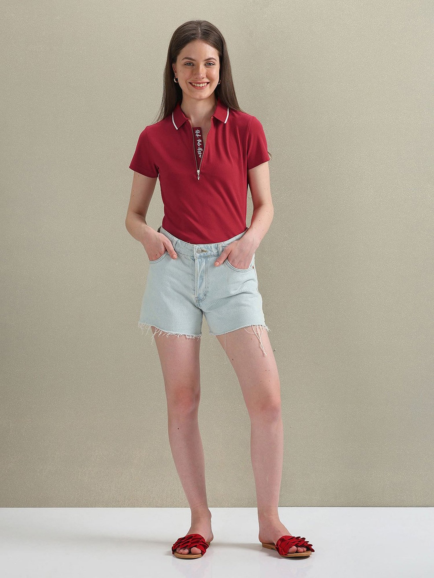 U.S. Polo Assn. Red Regular Fit Polo T-Shirt