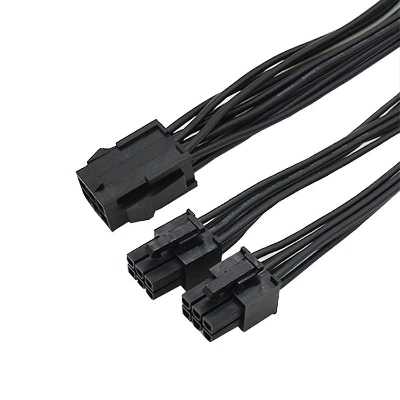 8 inches PC Power Supply PCI e Molex 6pin to 2 PCIe 6 pin PCI express Splitter Extension Ribbon Cable ,6-pin Graphics Card Mining