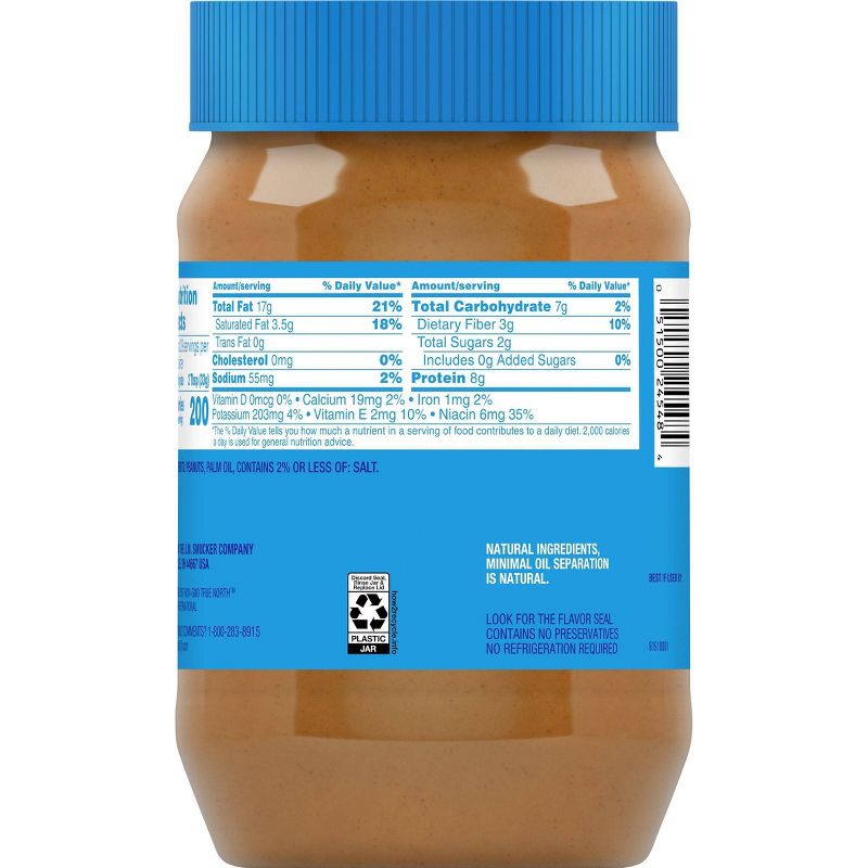 Jif No Added Sugar* Creamy Peanut Butter Spread - 33.5oz