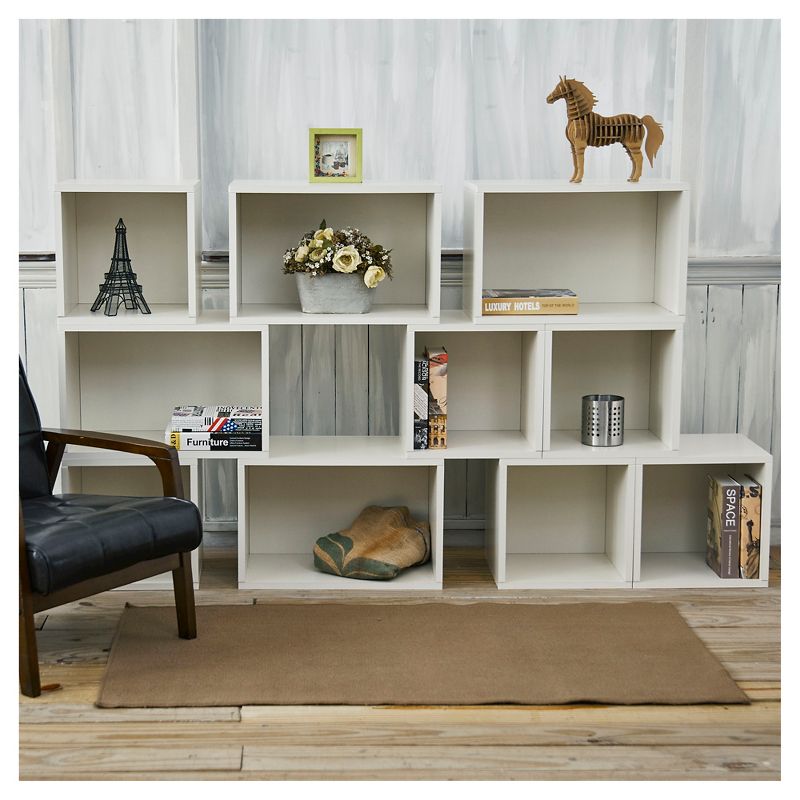 Way Basics Eco Stackable Large Rectangle Shelf and Shoe Organizer White