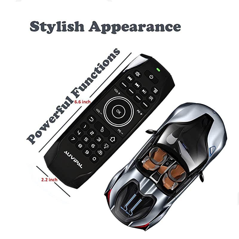G9 Backlit 24GHz Wireless Air Mouse Remote with QWERTY Keyboard 5 Programmable Keys and Buildin Rechargeable Battery for Nvidia Shield Android TV Box Kodi PC Raspberry Pi PS4 and More