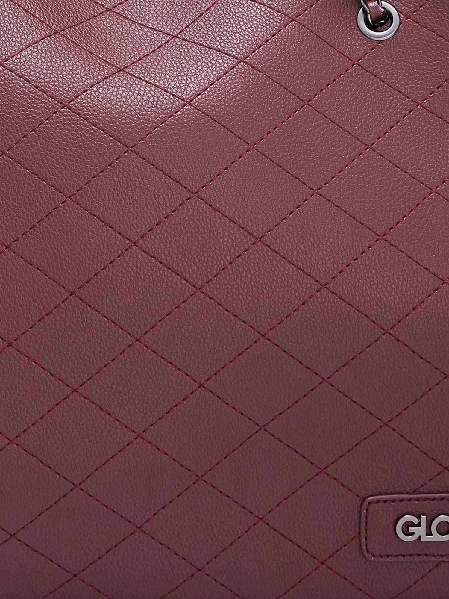 Globus Maroon Textured Medium Tote Handbag