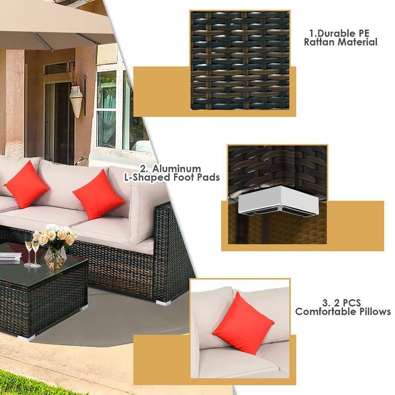 7pc Studio Shine Collection Patio Conversation Set with Sofa, 4 Armchairs & 2 Tables - W Unlimited