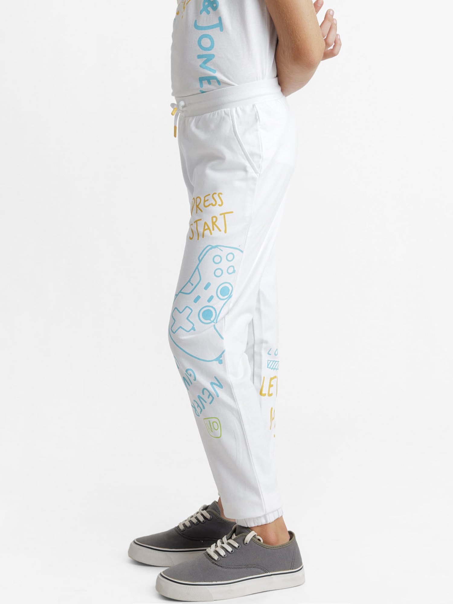 Jack & Jones Junior White Printed Trousers