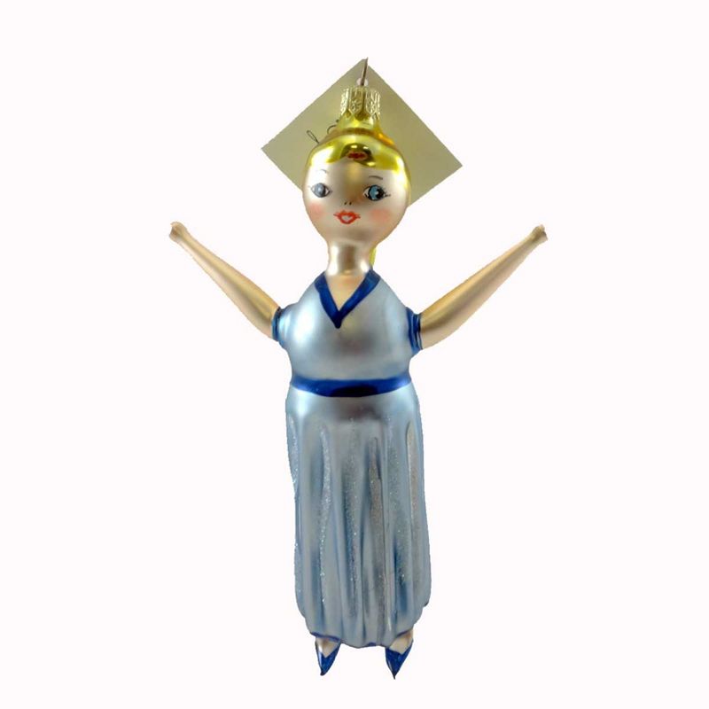 Laved Italian Ornaments Wendy Blue Dress Peter Pan Flying  -  Tree Ornaments