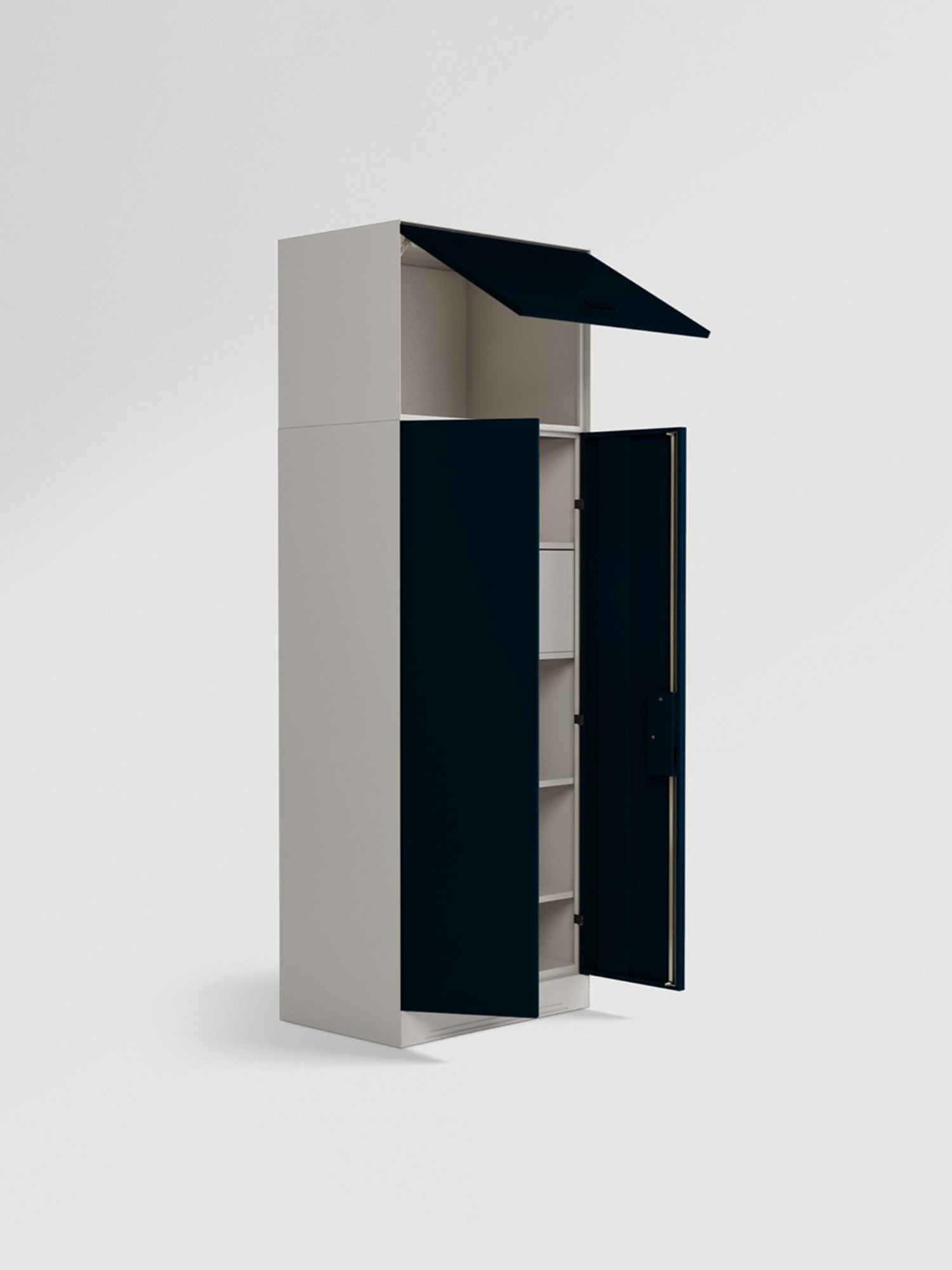 Godrej Interio Slimline 2-Door Steel Almirah, Blue (1-Year Warranty, 1 Locker, 1 Drawer,OHU)