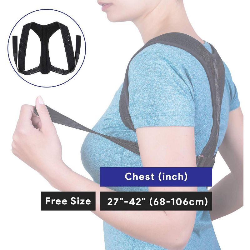 Dartwood Posture Corrector, Adjustable Back Brace Straightener and Spine Support for Muscle Pain and Ache