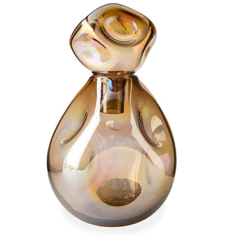 VivaTerra Dual-Dented Iridescent Glass Vase, Medium