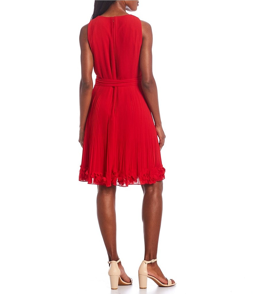 Laundry by Shelli Segal Ruffle Front Stretch Crepe Faux Wrap Dress