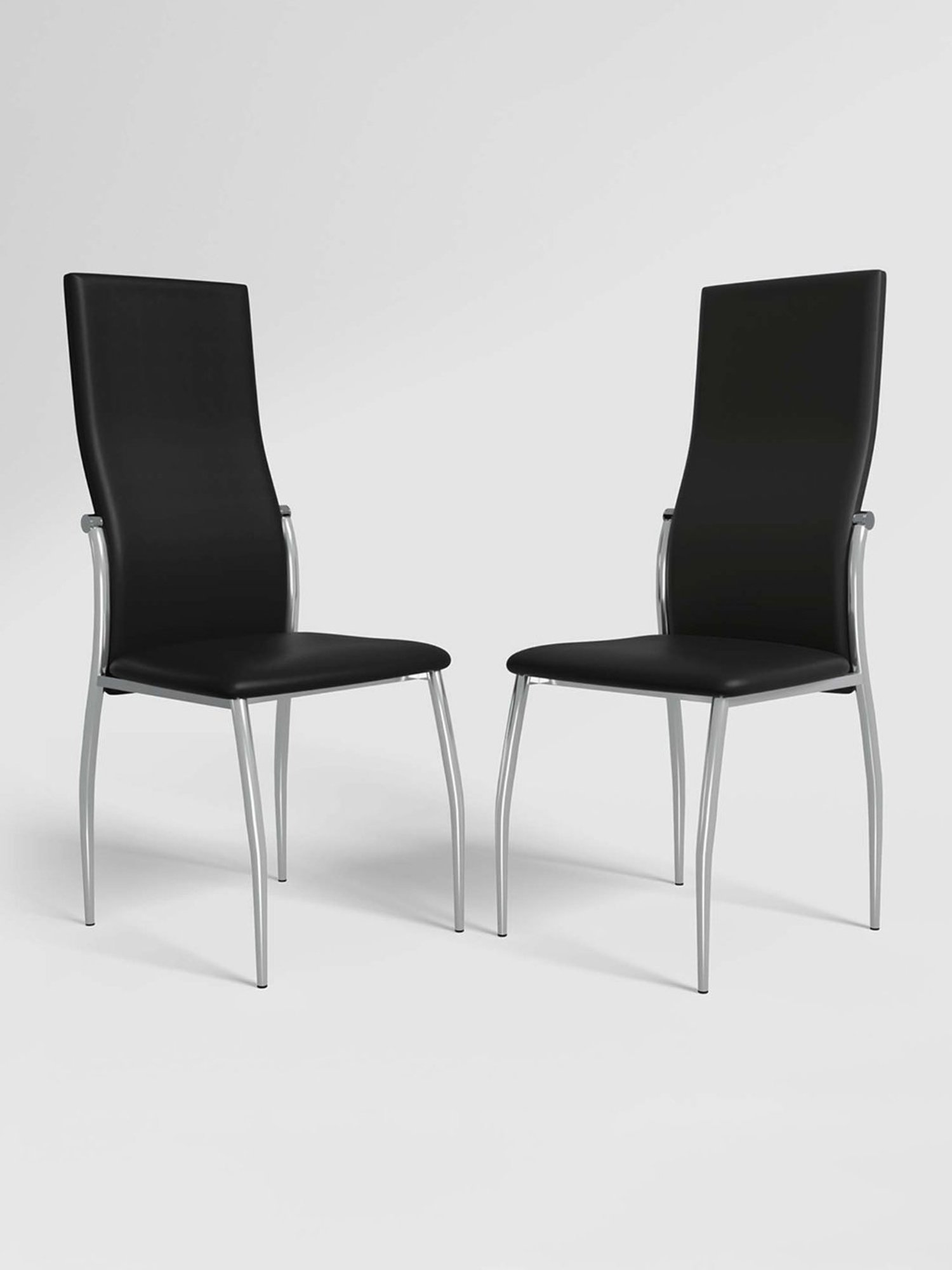 Godrej Interio Tia Black Mild Steel Dining Chair (Set of 2)