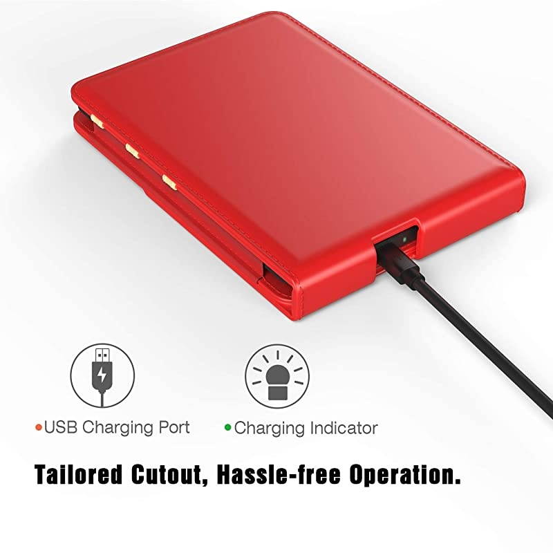 Case Compatible for Kindle Paperwhite E-Reader (10th Generation, 2018 Release) - Vertical Multi-Viewing Flip Stand Cover with Auto Sleep/Wake Fit  Kindle Paperwhite, Red