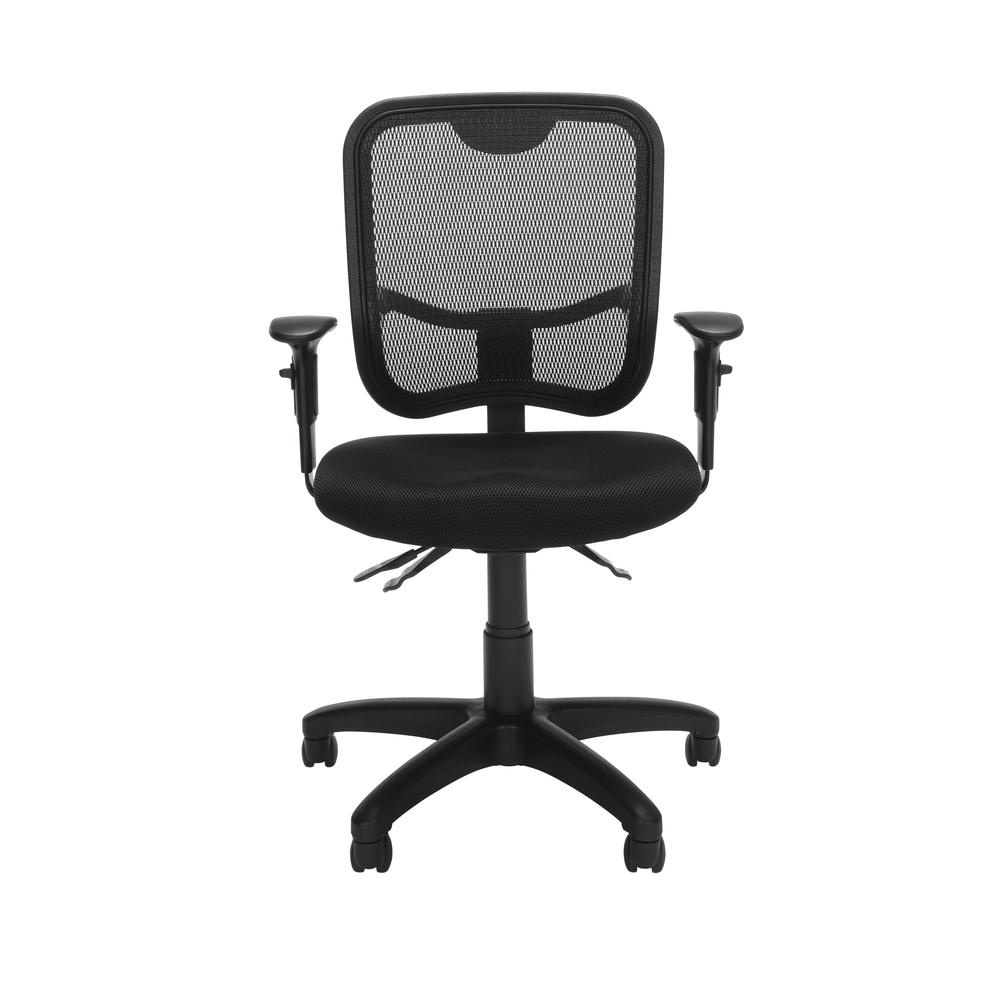 OFM Core Collection Comfort Series Ergonomic Mesh Swivel Task Chair with Arms, Mid Back, in Black (130-AA3-A05)