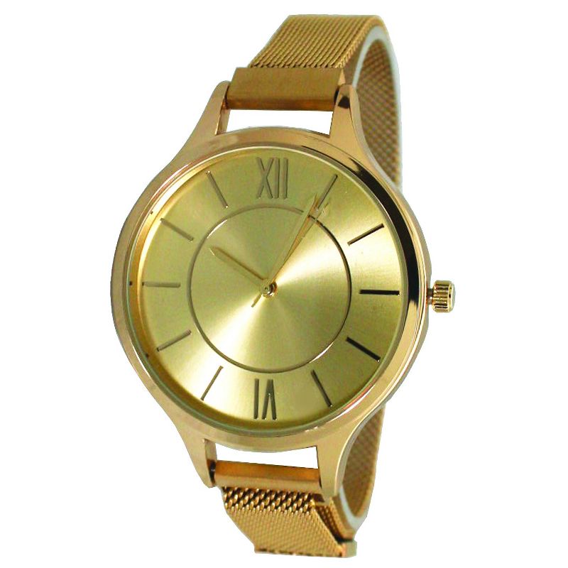 Olivia Pratt Mesh Fashion Watch With Magnetic Closure - Gold