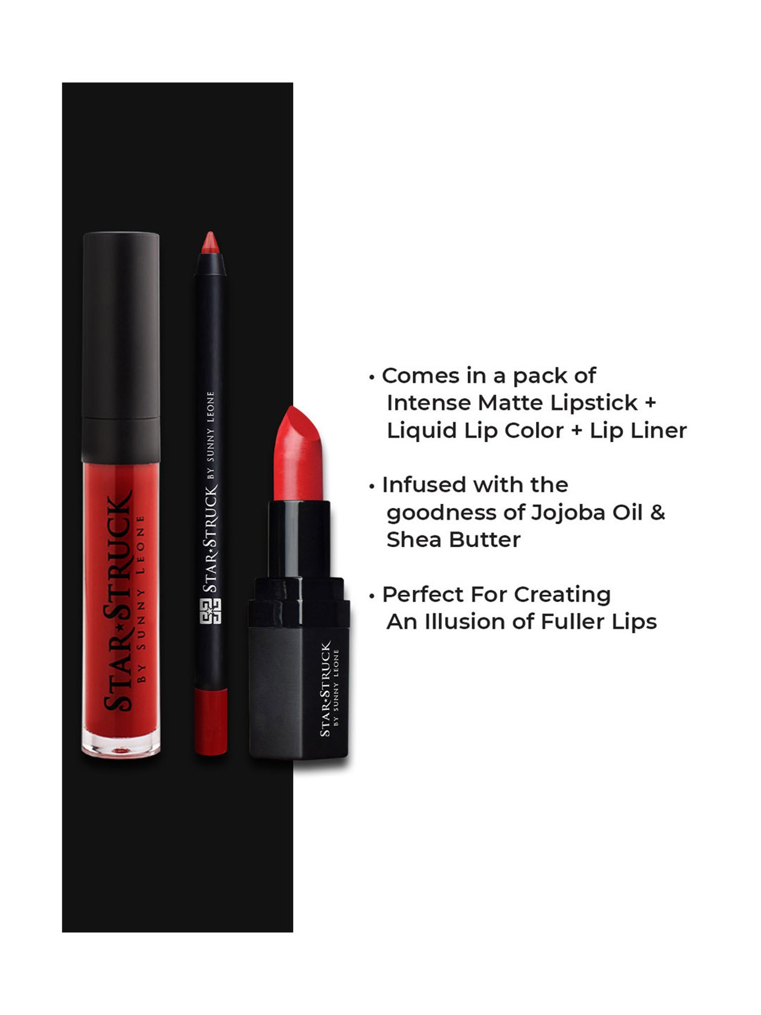 StarStruck By Sunny Leone Intense Matte Lip Color Liquid Lip Color & Lip Liner Cherry Bomb