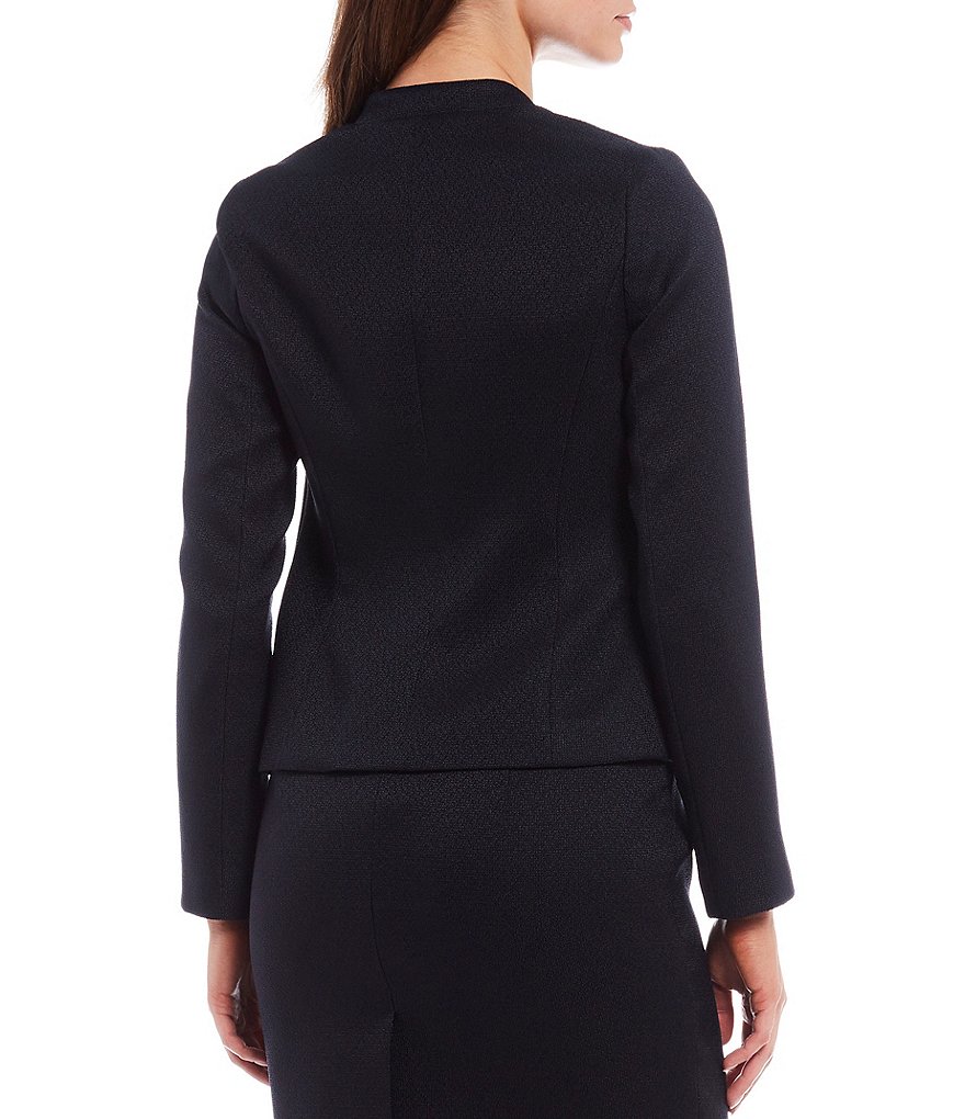 Calvin Klein Petite Size Stretch Woven Suiting Open Front Double Breasted Jacket