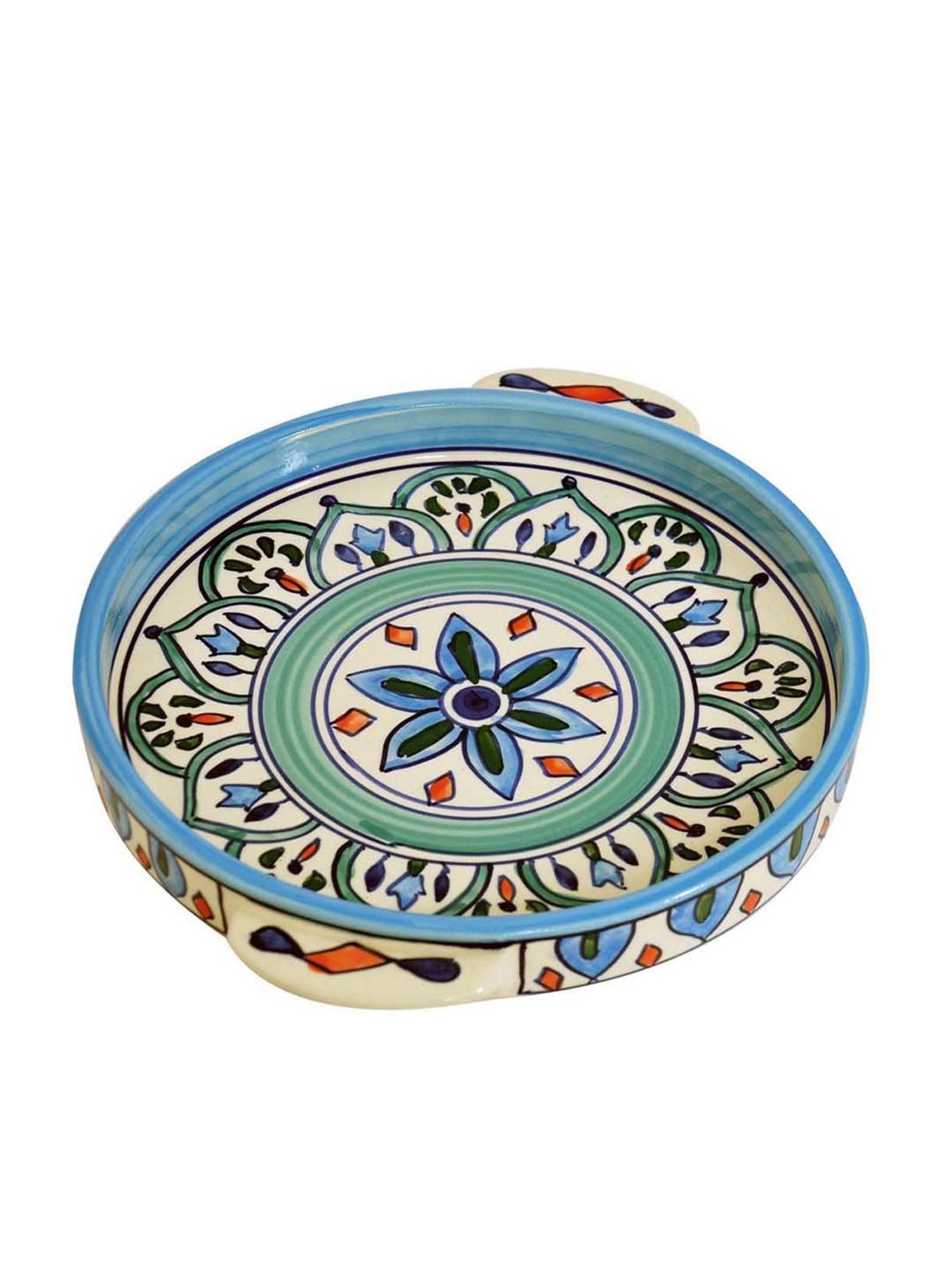 VarEesha The Royal Crown Blue Ceramic Pizza Platter - Set of 1