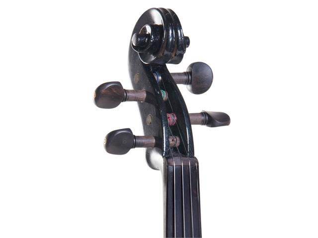 Cecilio 4/4CEVN-1BK 4/4 Full Size Electric Silent Solidwood Violin w/ Ebony Fittings in Style 1 - Metallic Black