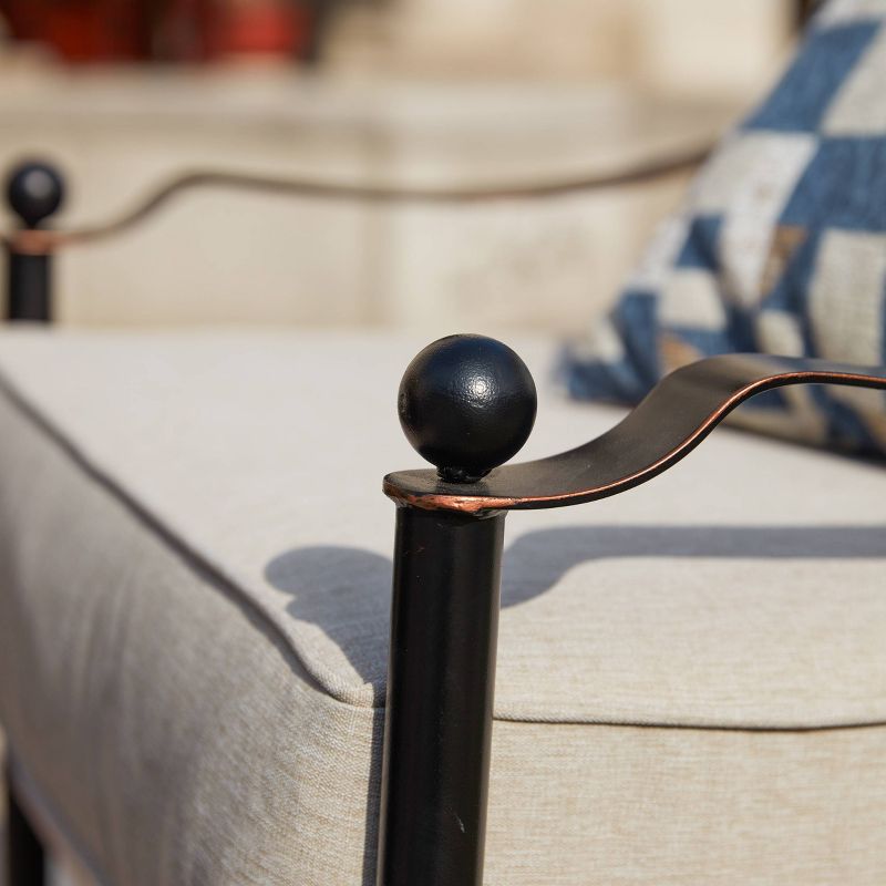 3pc Patio Steel Patio Seating Sets Cream - Lokatse