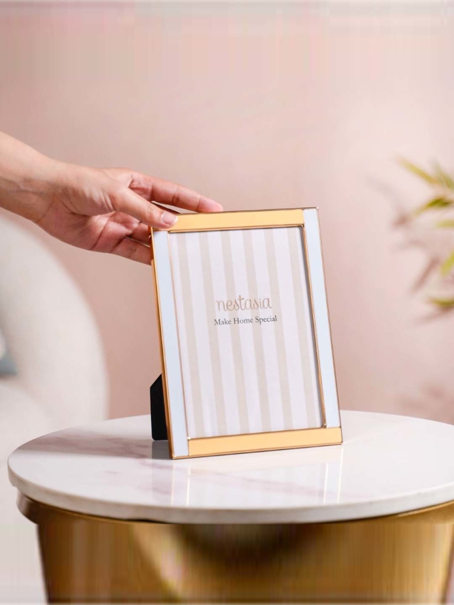 Nestasia Dual-Toned Yellow & Light Blue Border Photo Frame