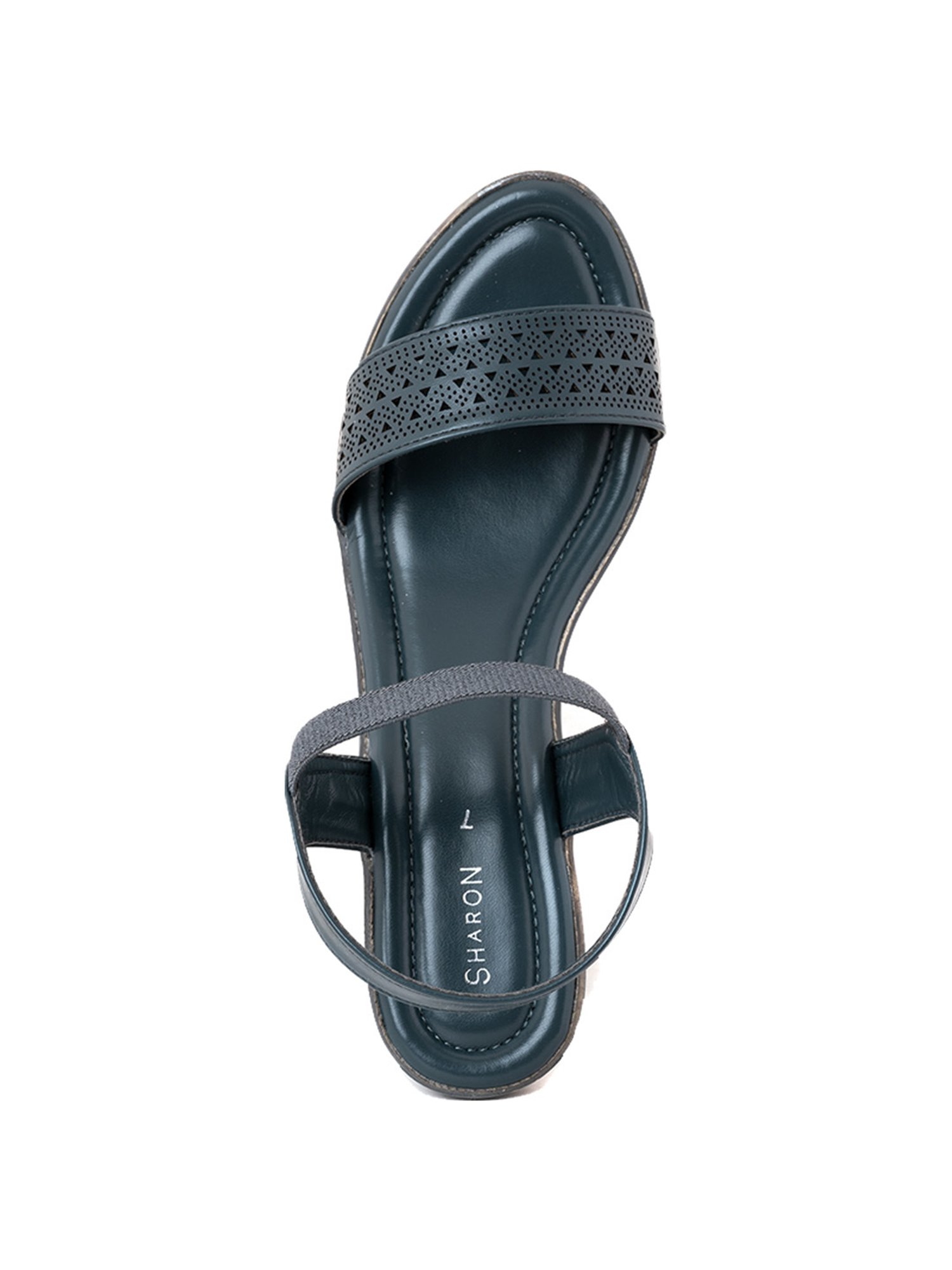 Khadim Women's Blue Ankle Strap Wedges