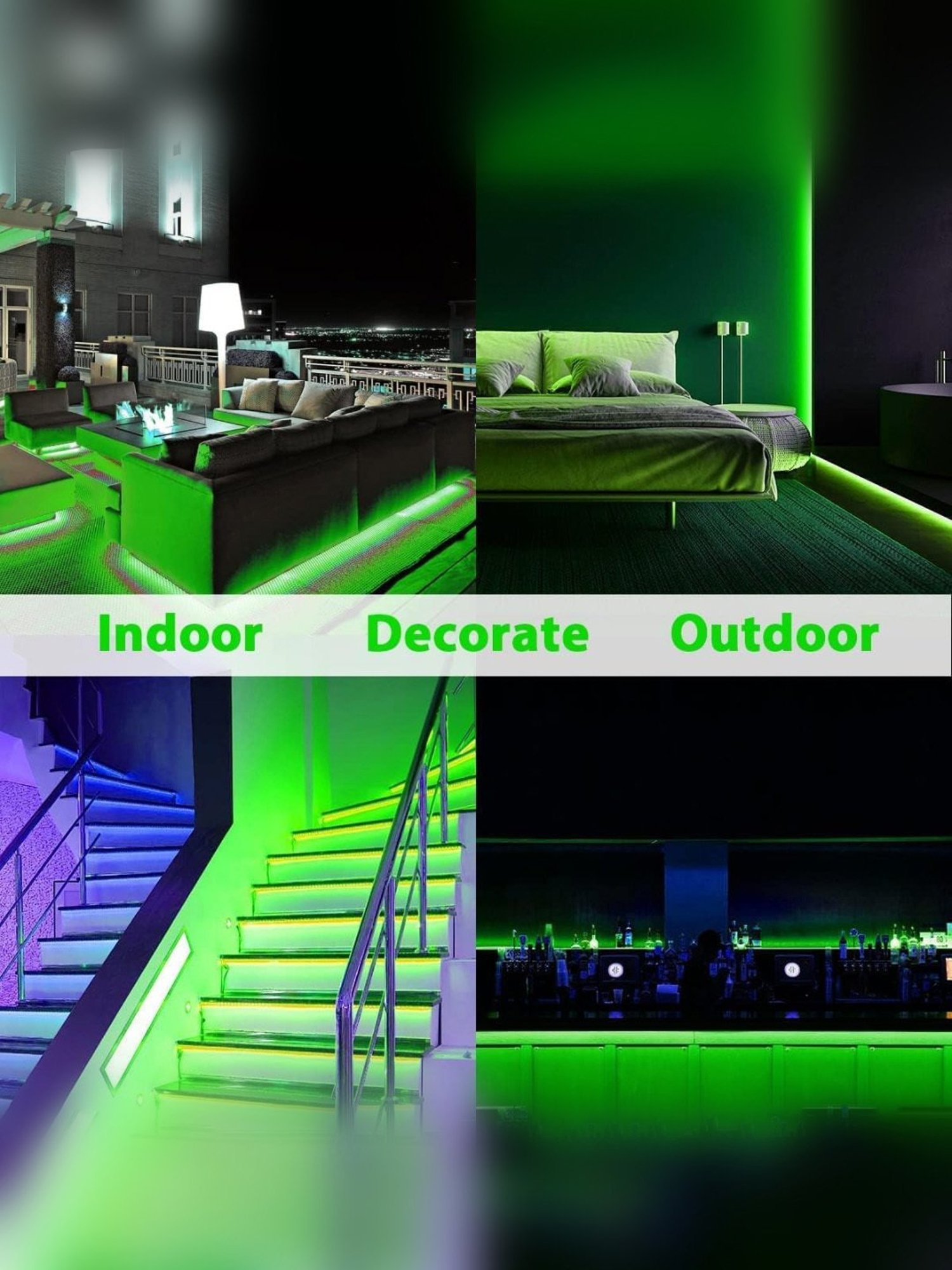 Xergy LED Neon Strip Lights 5Mtr, IP67 Waterproof Neon Rope Light for Home Decoration (Green)