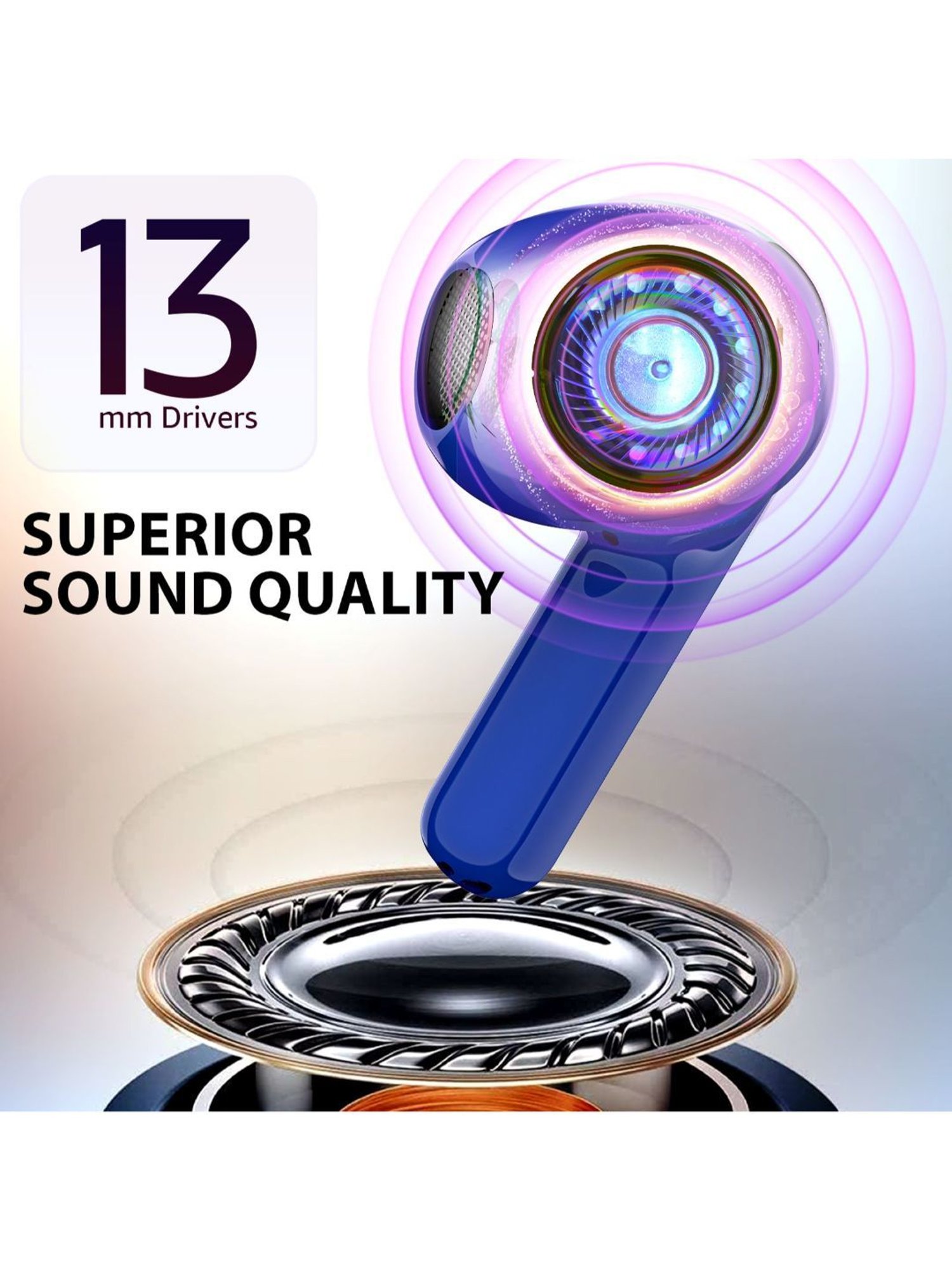 Blaupunkt BTW12 Khrome Bassbuds with 30H Playtime & Turbovolt Charging (Blue, True Wireless)