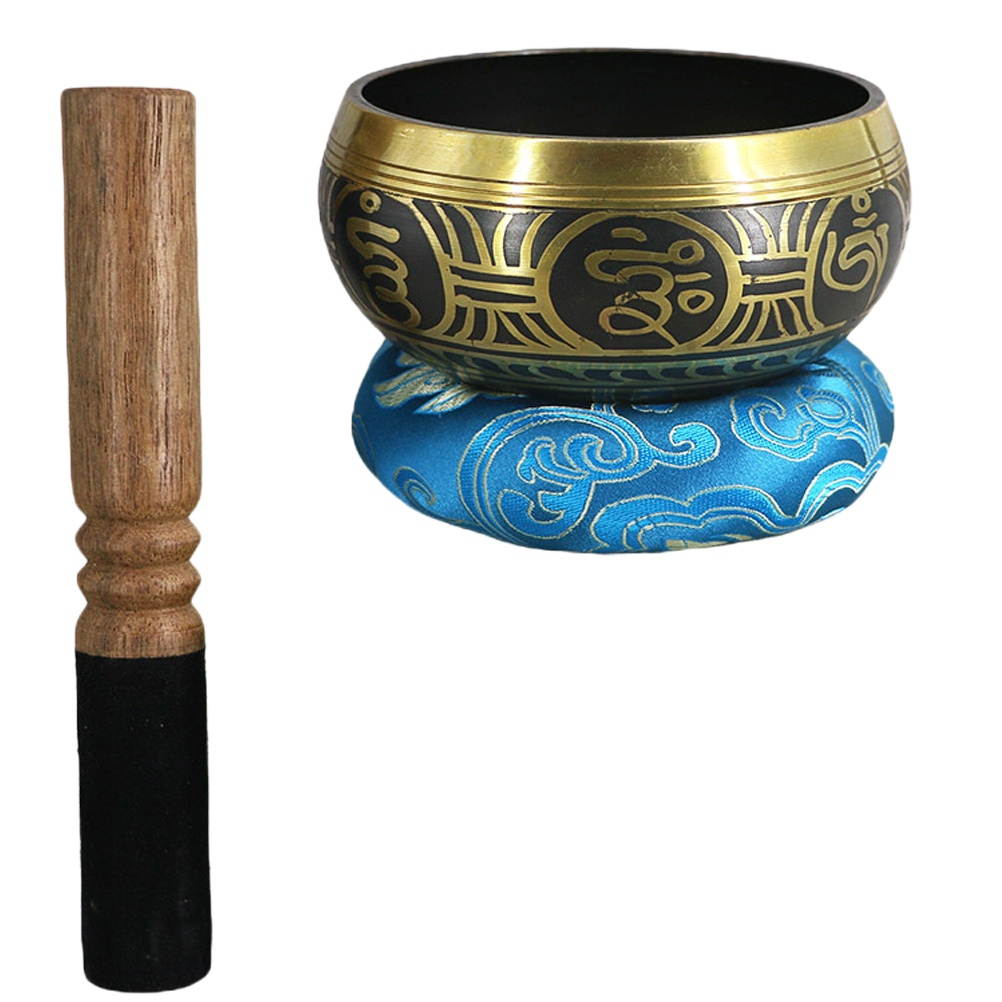3pcs Singing Bowl Set with Wooden Mallet and Cushion Unique Tibetan Bowls