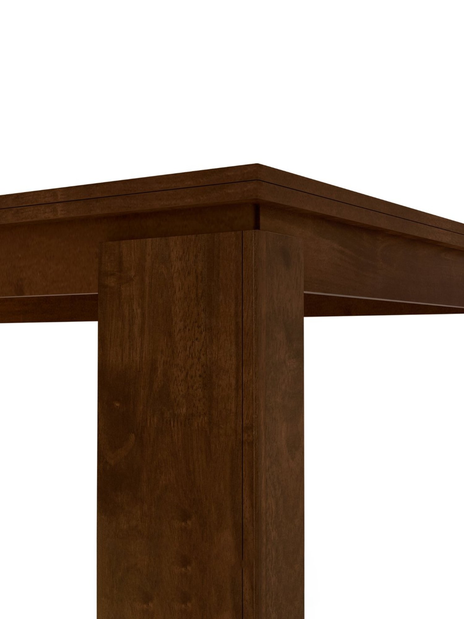 Godrej Interio Holly Dark Brown Rubber Wood 6 Seater Rectangular Dining Table