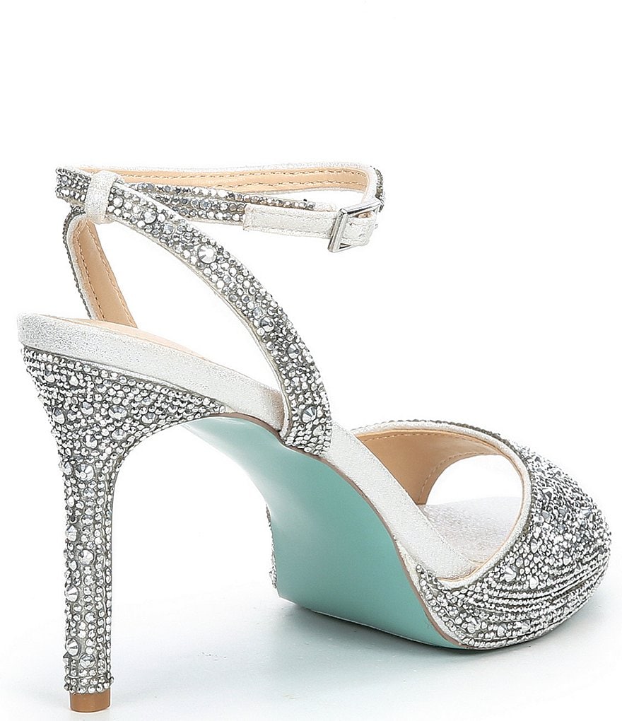 Blue by Betsey Johnson Suni Rhinestone Ankle Strap Dress Sandals
