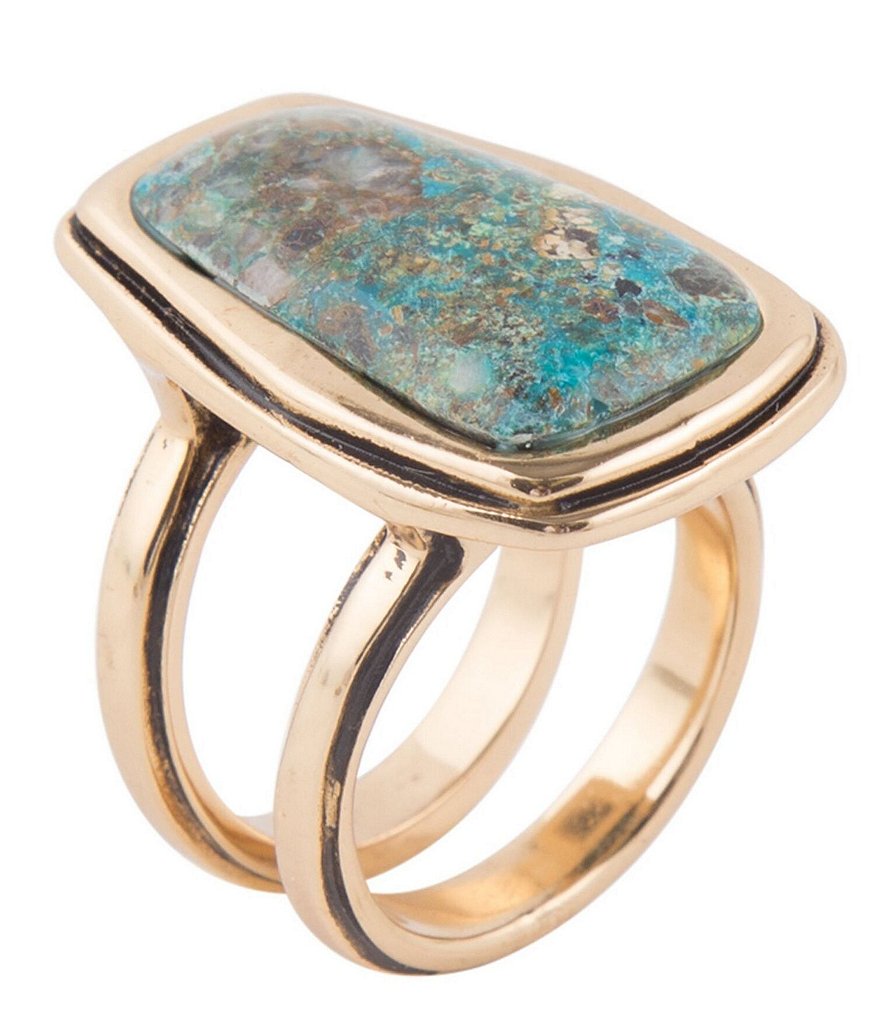 Barse Bronze and Chrysocolla Statement Ring