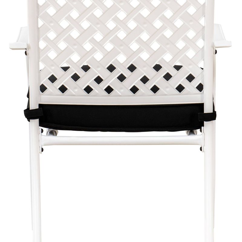 Kupperswick 5pc Steel Outdoor Patio Dining Set with Removable Cushions and Umbrella White - Sunjoy