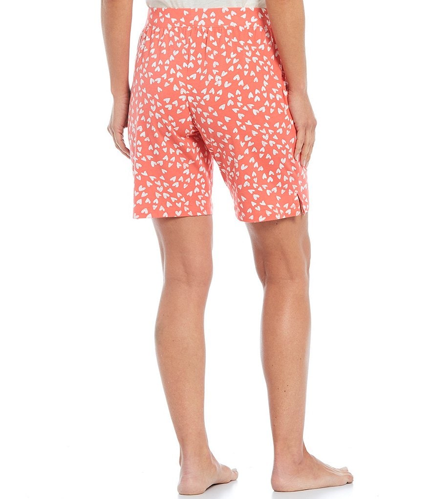 Sleep Sense Heart Print Bermuda Knit Coordinating Sleep Shorts